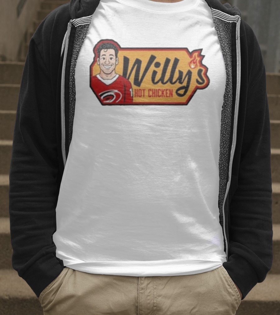 Carolina Hurricanes Willy's Hot Chicken Hockey Theme T-Shirt