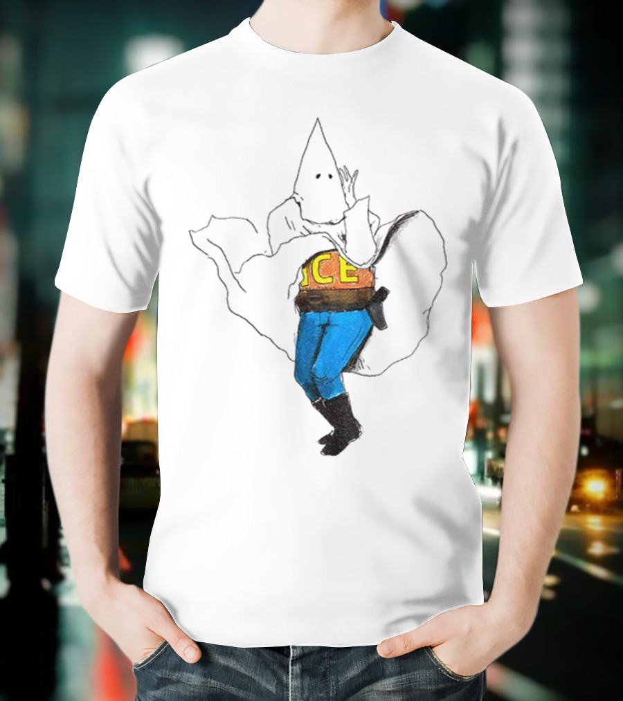 KKK ICE Satirical Commentary Political Statement T-Shirt