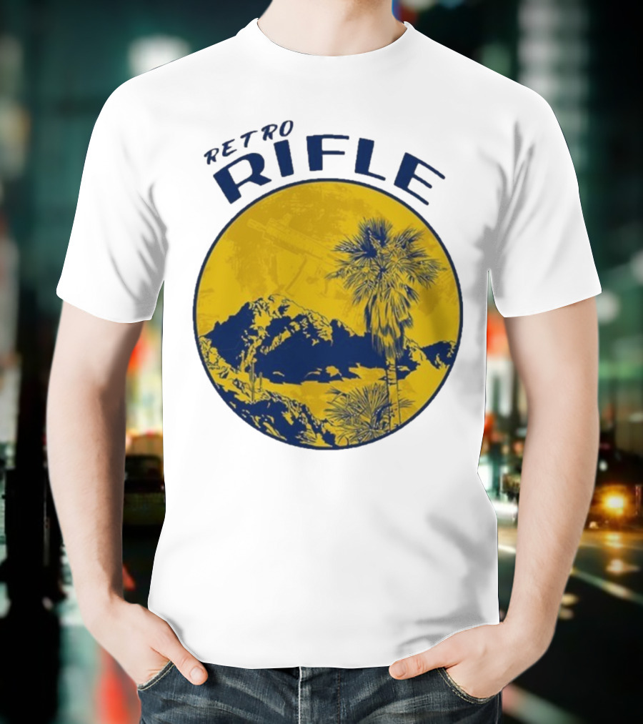 Retro Rifle Desert Oasis Lethal Protector Vintage Style T-Shirt