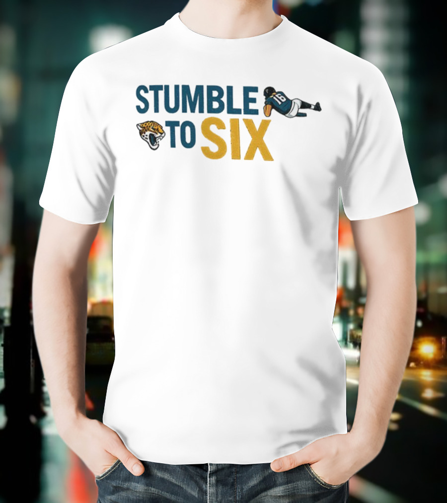 Jacksonville Jaguars Trevor Lawrence Stumble To Six NFL Football T-Shirt