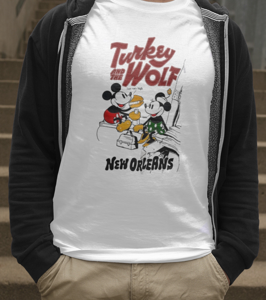 Turkey And The Wolf Mickey Mouse Minnie Mouse New Orleans Cheese T-Shirt