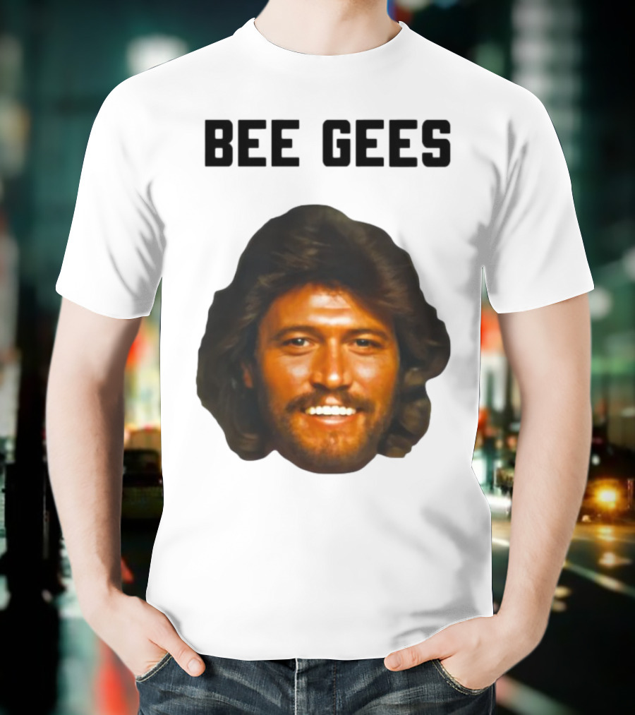 Barry Gibb Bee Gees Iconic Face Retro 70s Style T-Shirt