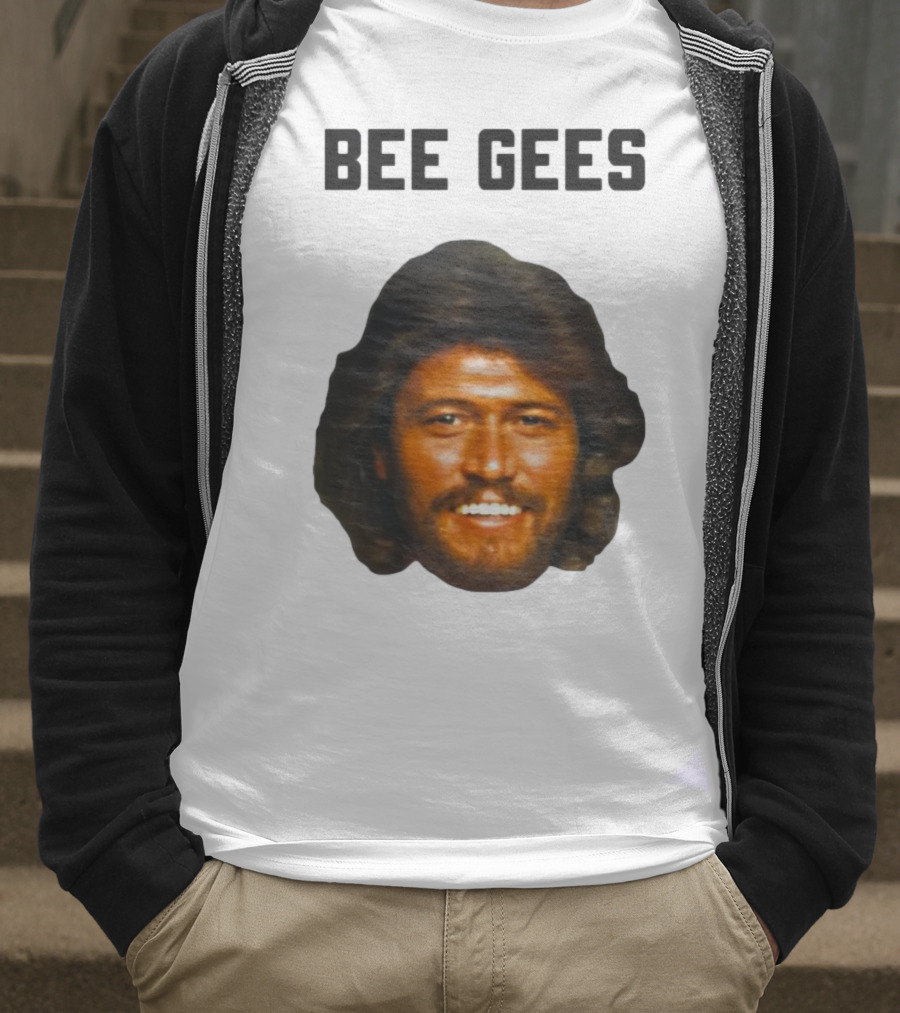 Barry Gibb Bee Gees Iconic Face Retro 70s Style T-Shirt