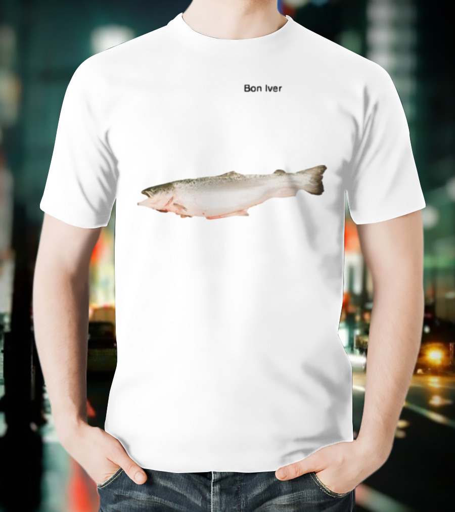 Bon Iver Salmon Fish Imagery T-Shirt