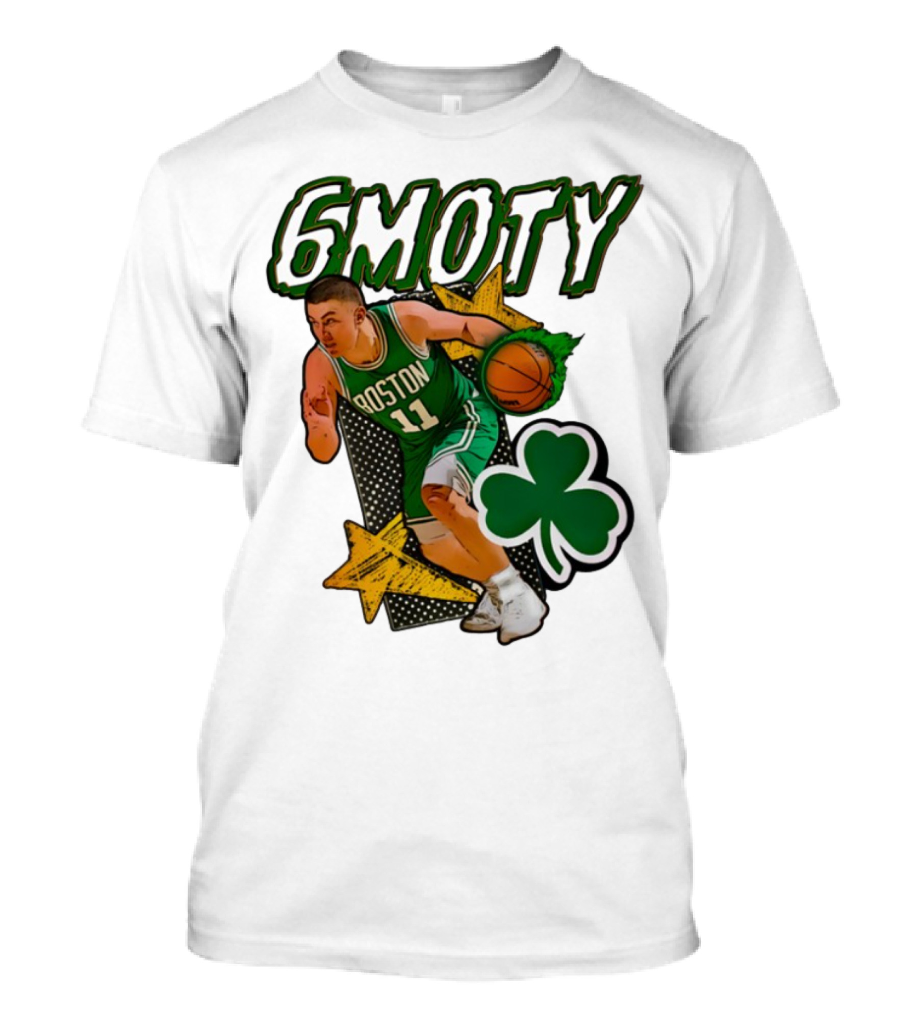 6Moty Boston Celtics Basketball Player Clover Stars T-Shirt