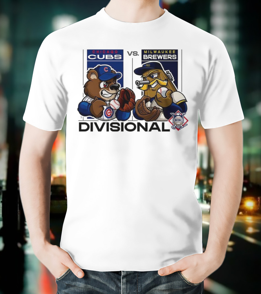 Chicago Cubs Vs Milwaukee Brewers 2025 National League Divisional Series Mascot Showdown T-Shirt