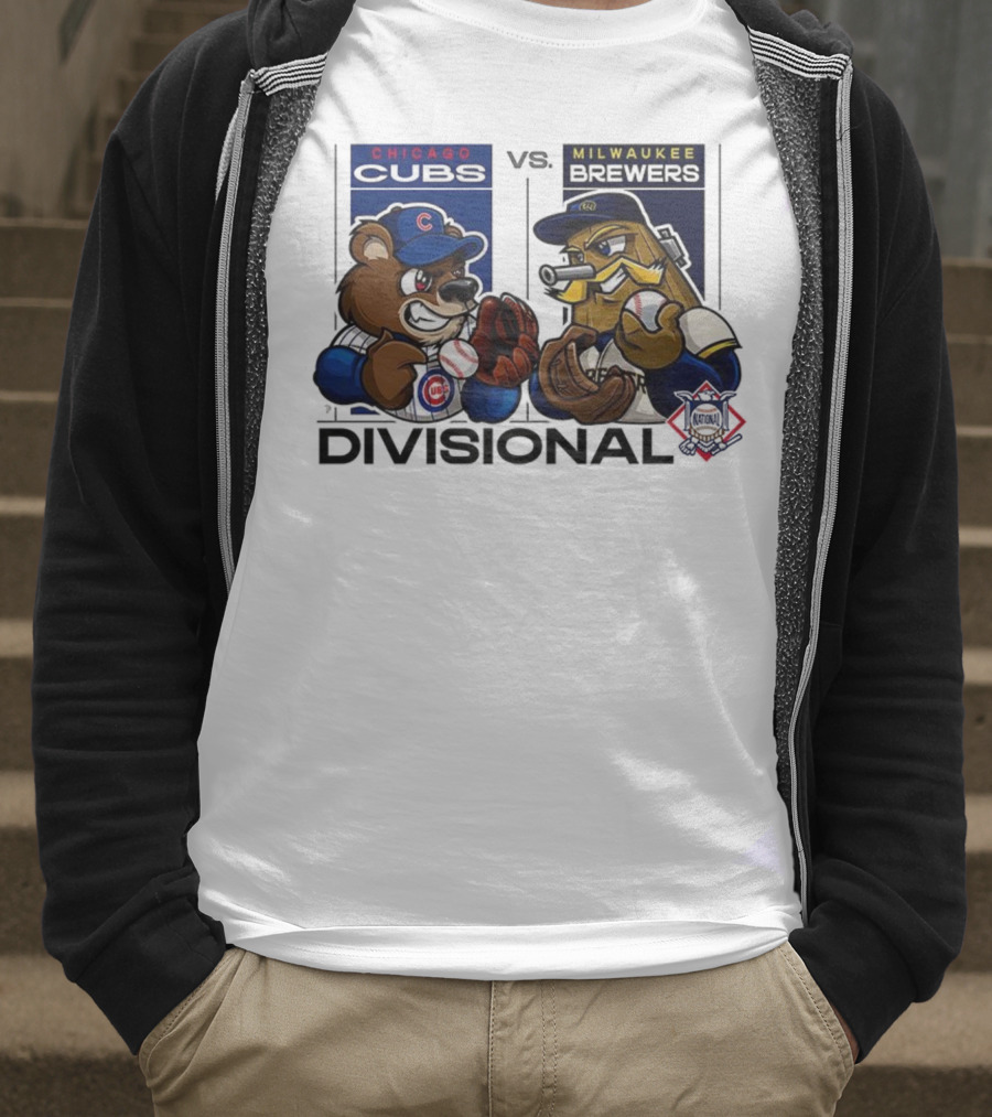 Chicago Cubs Vs Milwaukee Brewers 2025 National League Divisional Series Mascot Showdown T-Shirt
