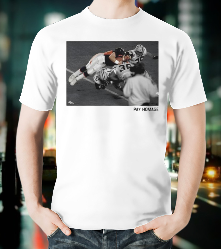 Denver Broncos John Elway Ash Pay Homage Iconic Football Moment T-Shirt