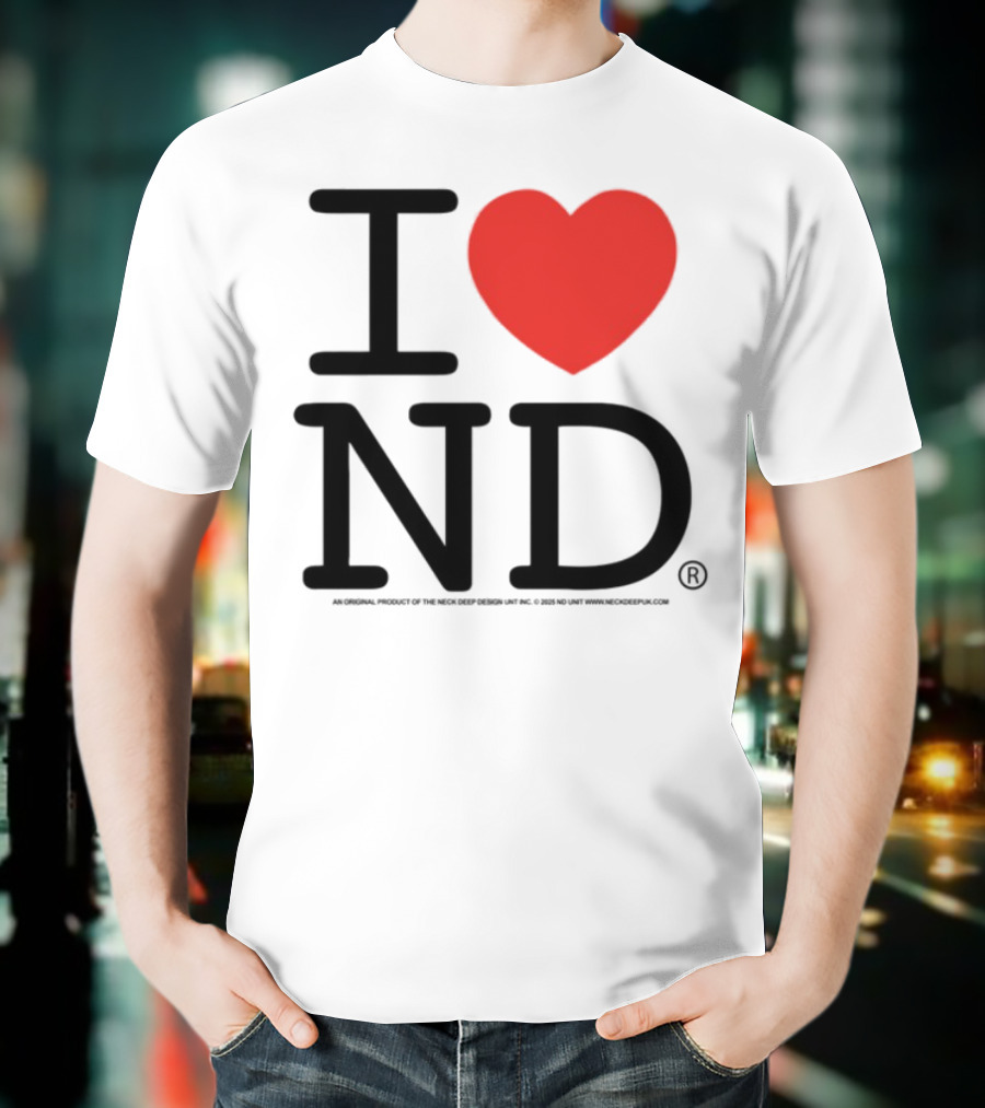 I Heart ND Red Heart Graphic T-Shirt