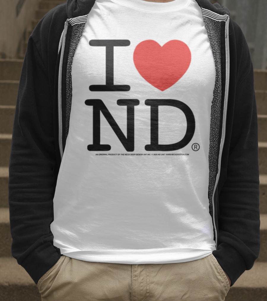 I Heart ND Red Heart Graphic T-Shirt