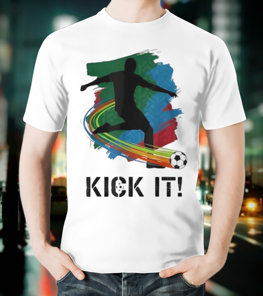 Kick It Soccer Player Rainbow Trail T-Shirt