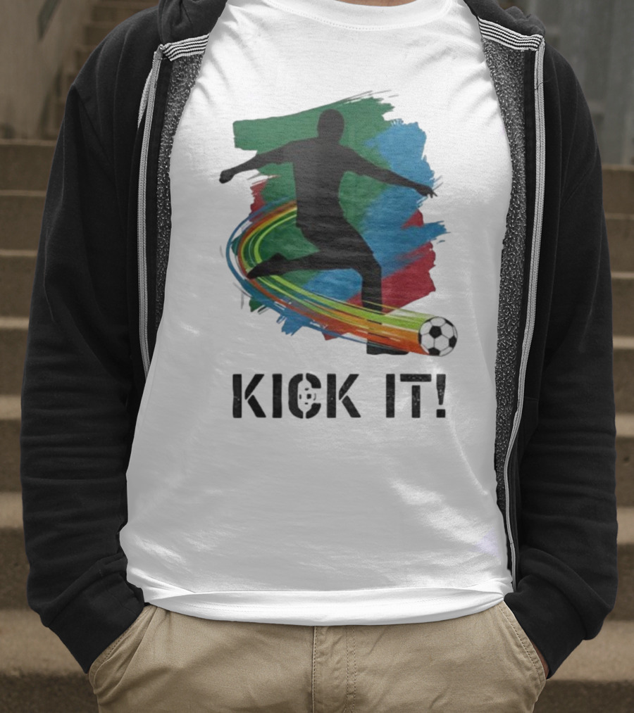 Kick It Soccer Player Rainbow Trail T-Shirt