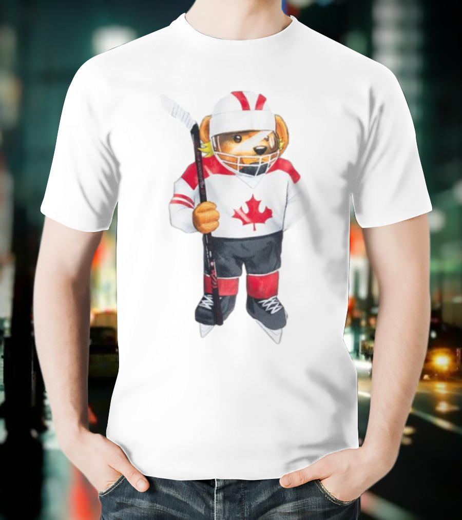 Marketstudios Market X Sherwood Canada Bear Hockey Player T-Shirt