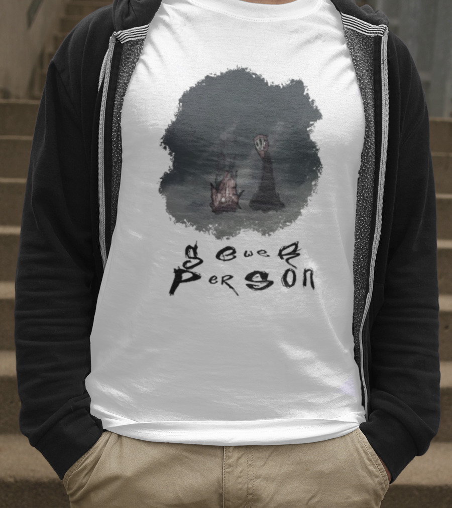 Sewerperson Campfire Mountain Forest Scene T-Shirt