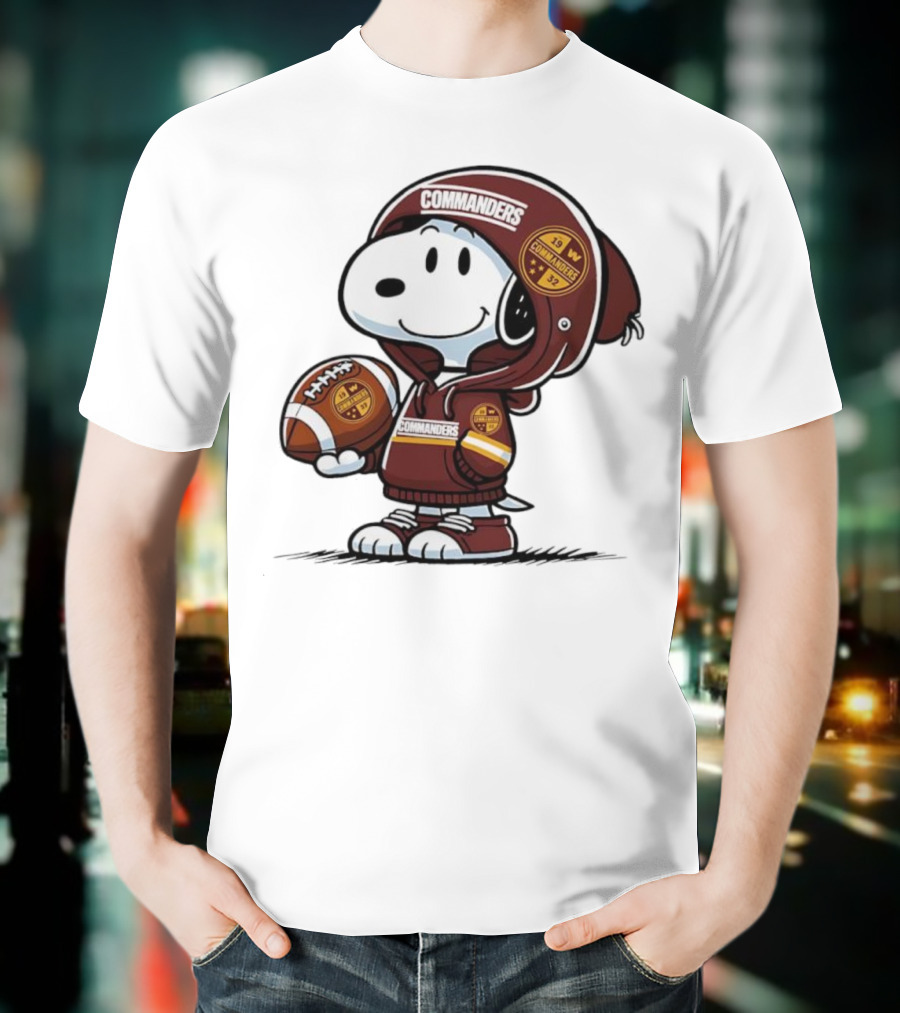 Snoopy In Commanders With Football Washington 1932 W T-Shirt