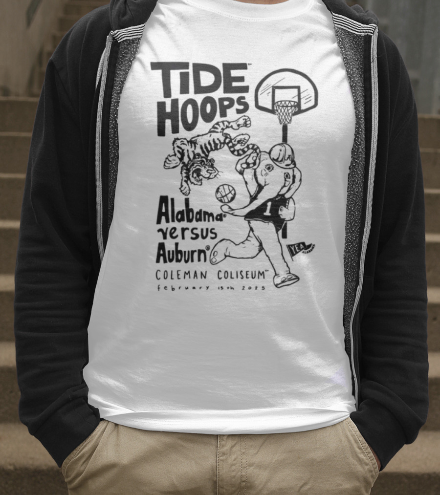 Tide Hoops Alabama Versus Auburn Basketball Showdown Crimson Night T-Shirt