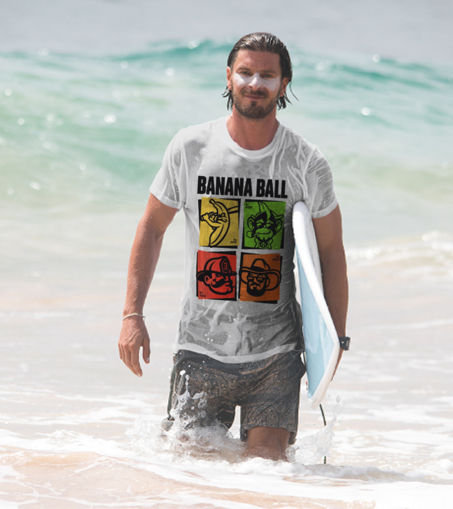 Banana Ball 2025 Cowboy Firefighter Joker Swordsman Icons Est 2016 2020 2024 2025 T-Shirt