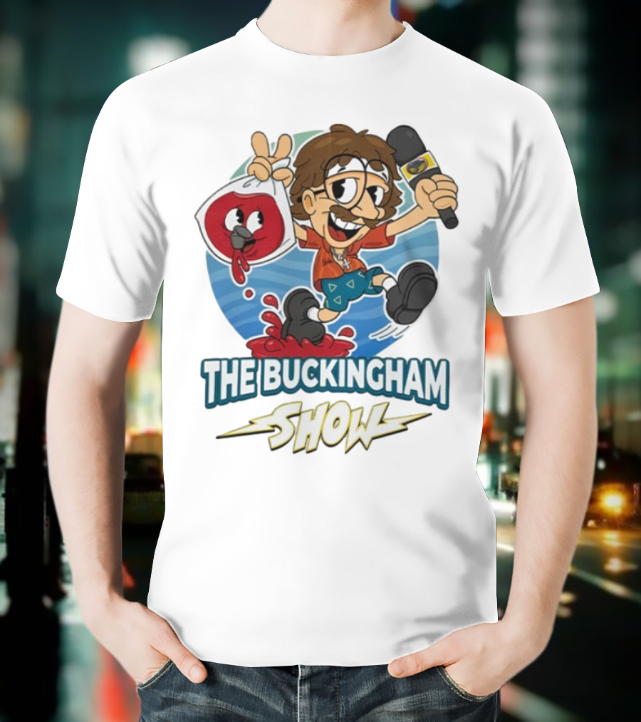 The Buckingham Show Bagged Wine Cartoon Character Fun Adventure T-Shirt