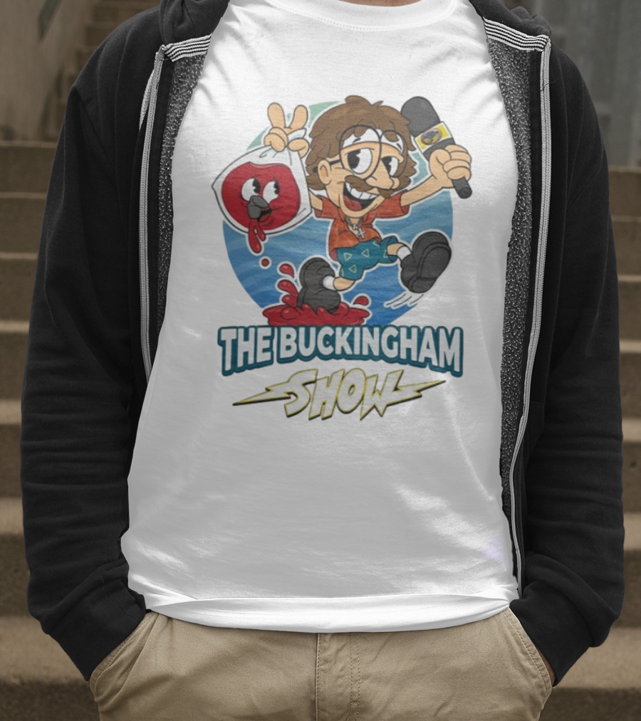 The Buckingham Show Bagged Wine Cartoon Character Fun Adventure T-Shirt