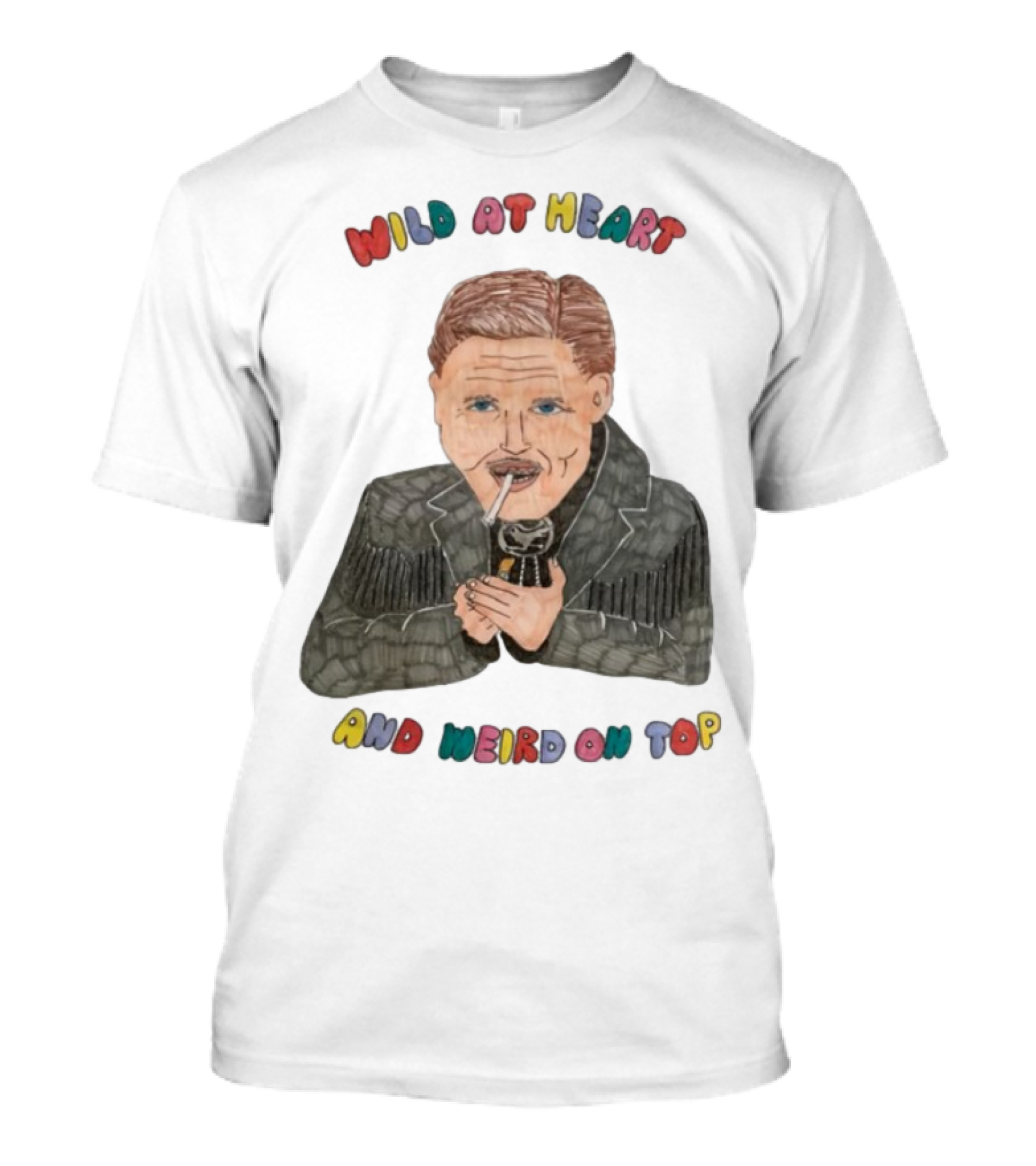 David Lynch Wild At Heart And Weird On Top Smoking Character Illustration T-Shirt