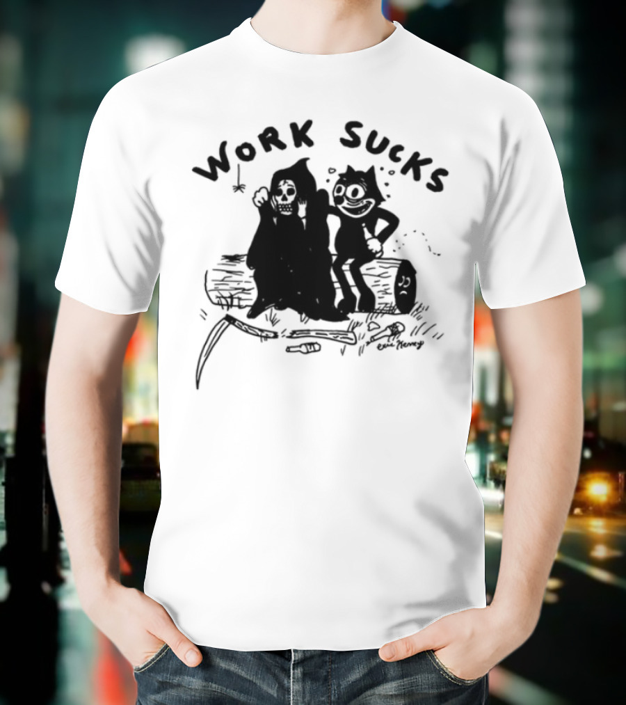 Heavyslime Work Sucks Garfield Monday Blues T-Shirt