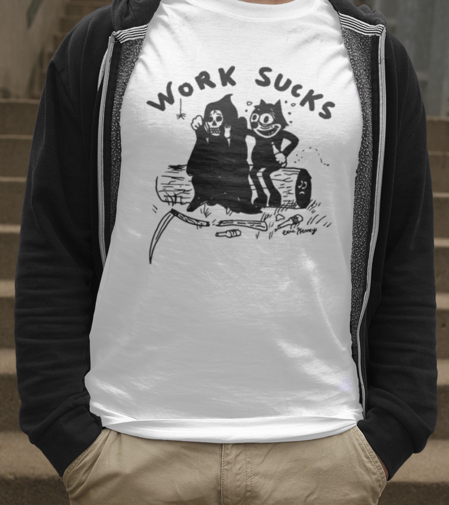 Heavyslime Work Sucks Garfield Monday Blues T-Shirt