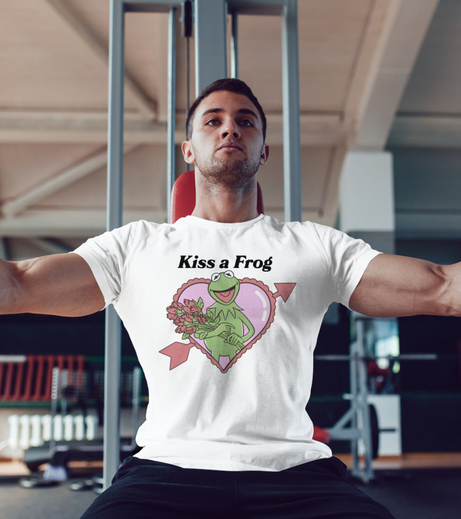 Kiss A Frog Heart Arrow Roses Kermit Valentine's Day T-Shirt