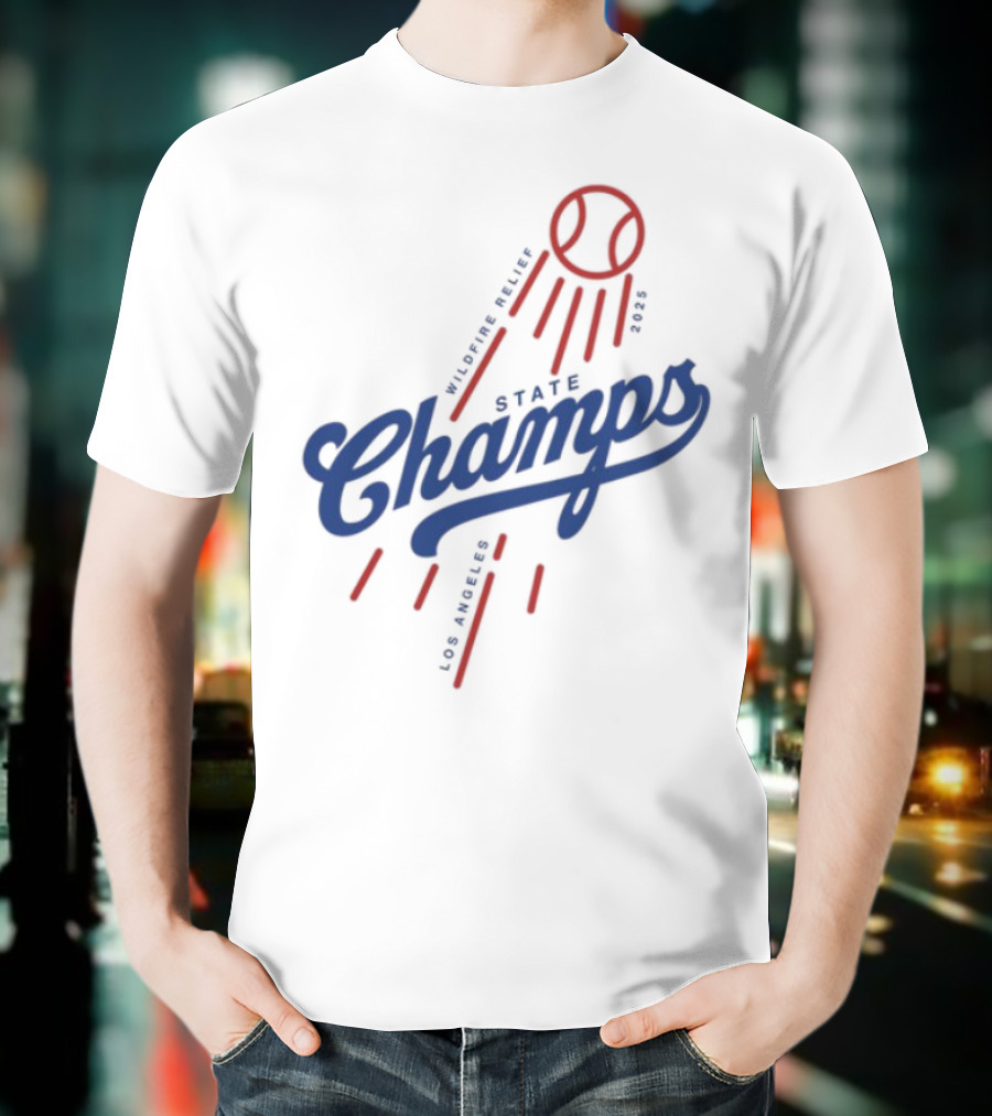 State Champs Wildfire Relief Baseball Event Support T-Shirt