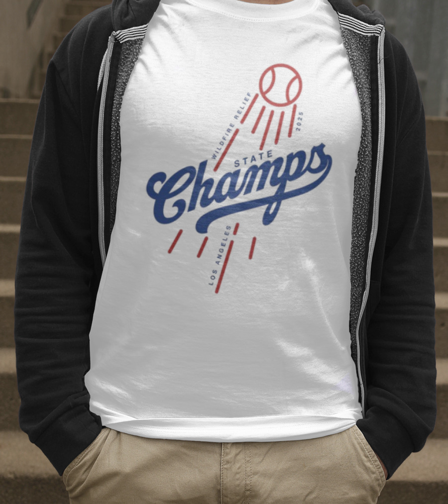 State Champs Wildfire Relief Baseball Event Support T-Shirt