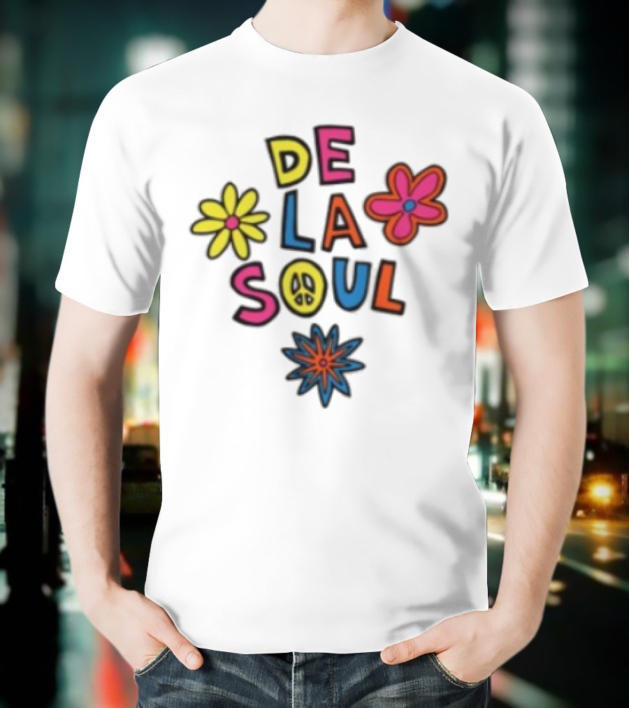 Thank You Dave De La Soul Colorful Flowers Peace Symbol T-Shirt