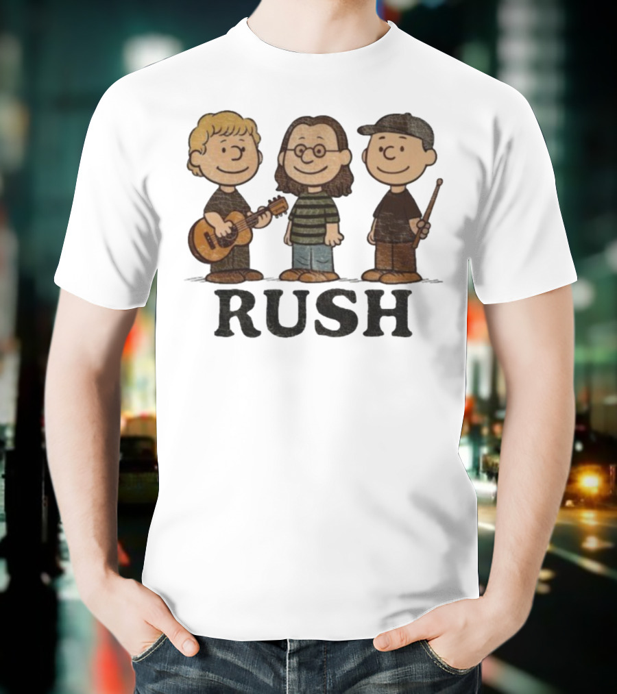 Charlie Brown Peanuts Characters Styled As Rush Band Members T-Shirt