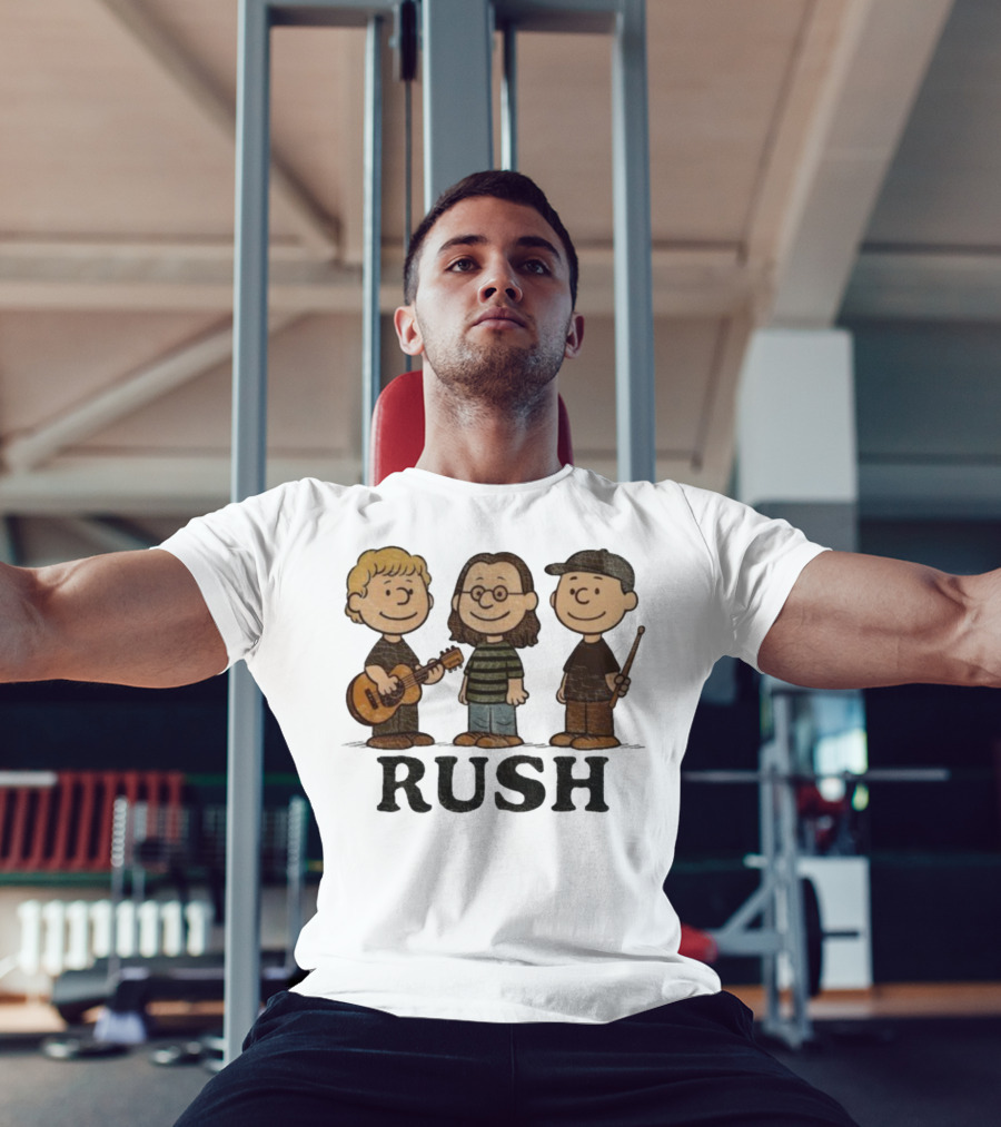 Charlie Brown Peanuts Characters Styled As Rush Band Members T-Shirt