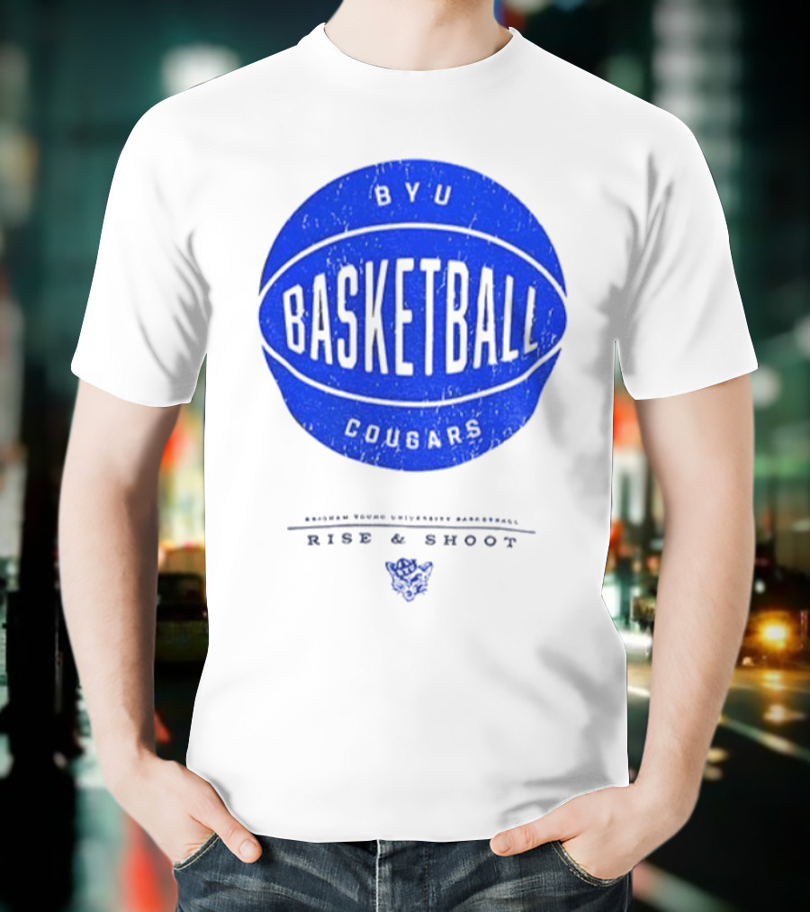 BYU Cougars Rise And Shoot Basketball Brigham Young University T-Shirt