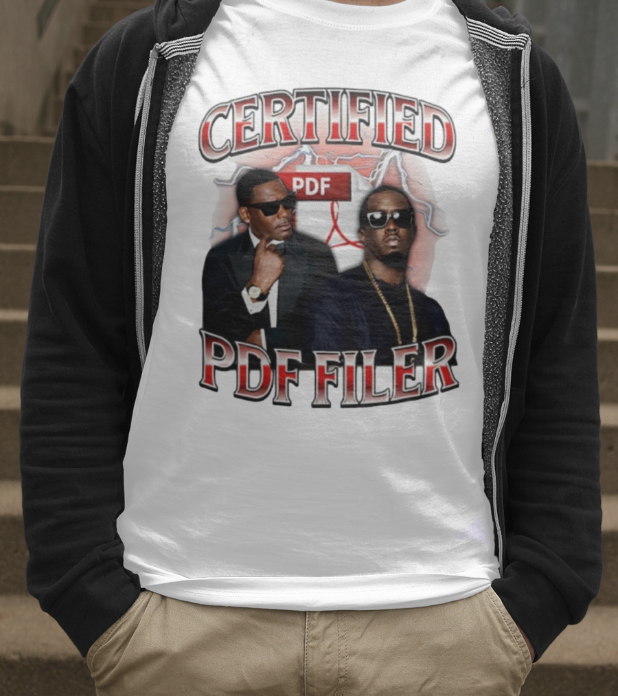 Certified PDF Filer Celebrity Parody With Suits And Sunglasses T-Shirt