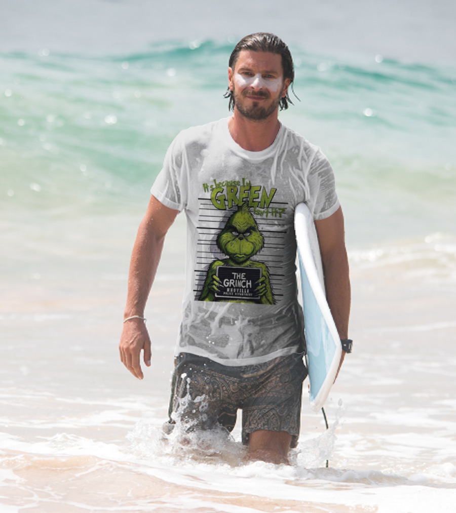 The Grinch Shot It's Because I'm Green Whoville Police Department T-Shirt