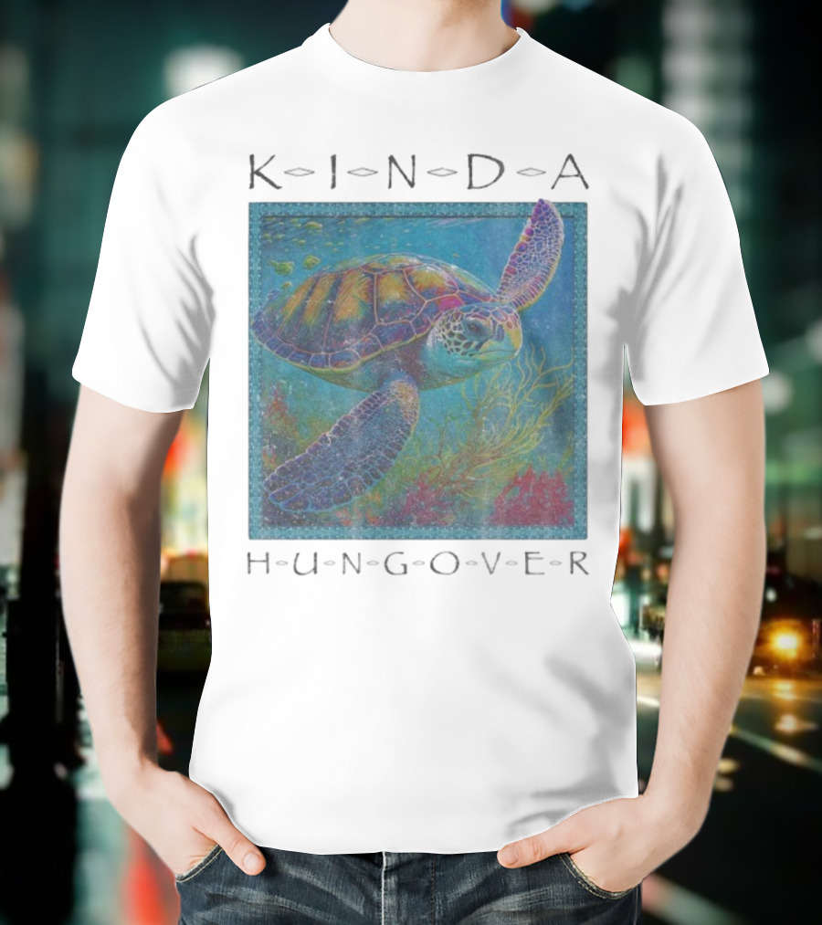 Kinda Hungover Turtle Ocean Scene T-Shirt