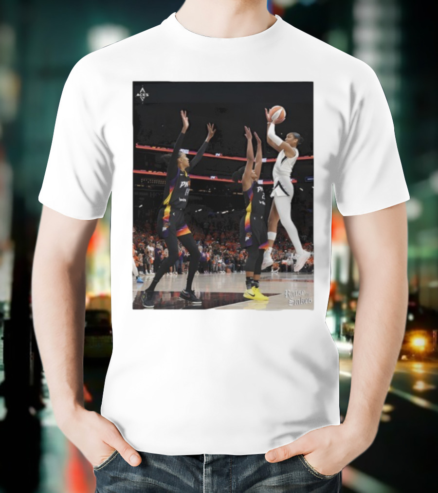 Las Vegas Aces Hang It In The Louvre Basketball Action Shot T-Shirt