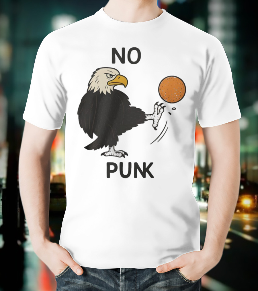 Bald Eagle Kicking Orange Ball No Punk T-Shirt