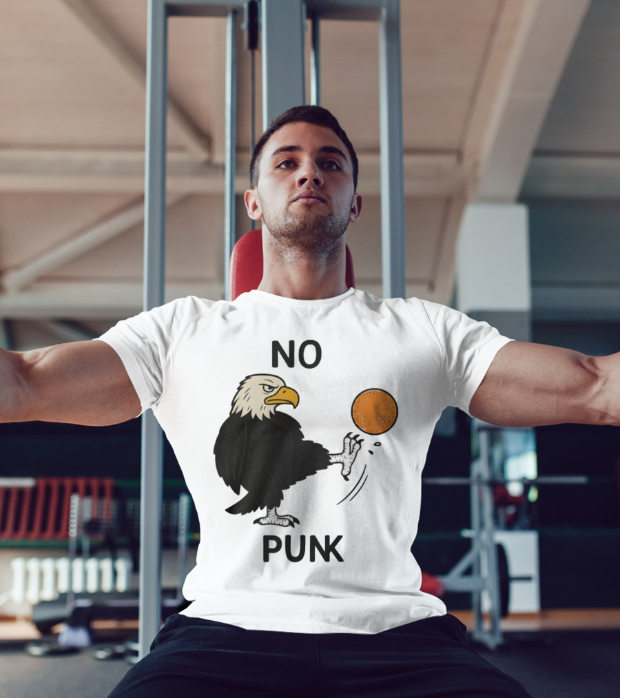 Bald Eagle Kicking Orange Ball No Punk T-Shirt