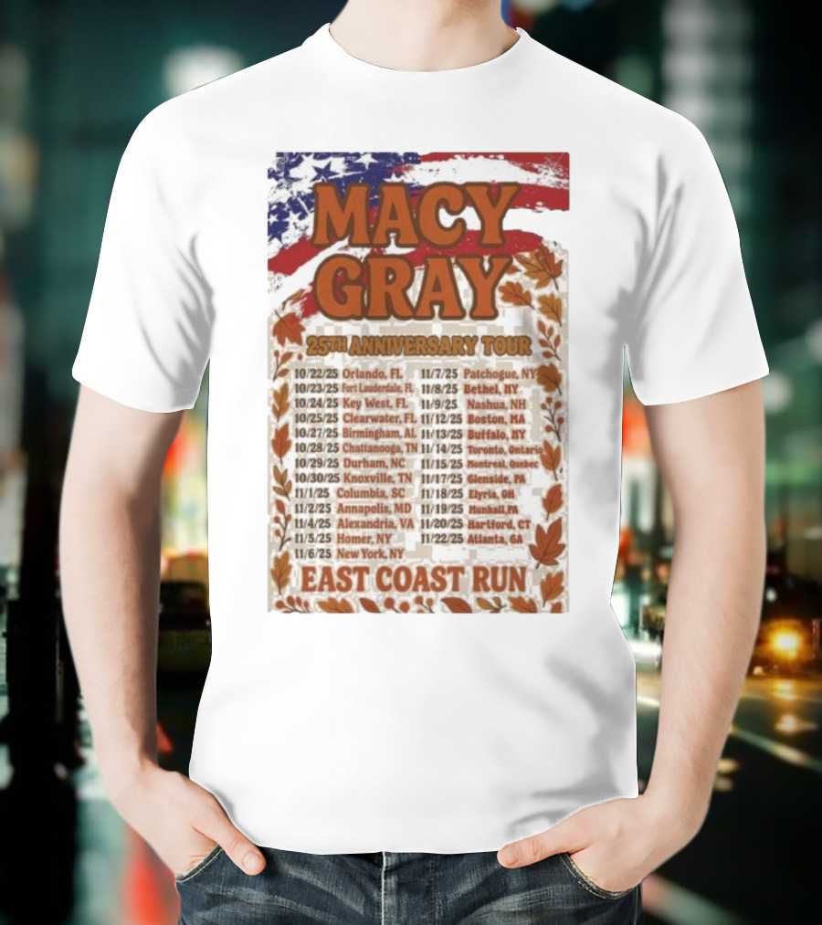 Macy Gray 25th Anniversary Tour 2025 East Coast Run Dates T-Shirt