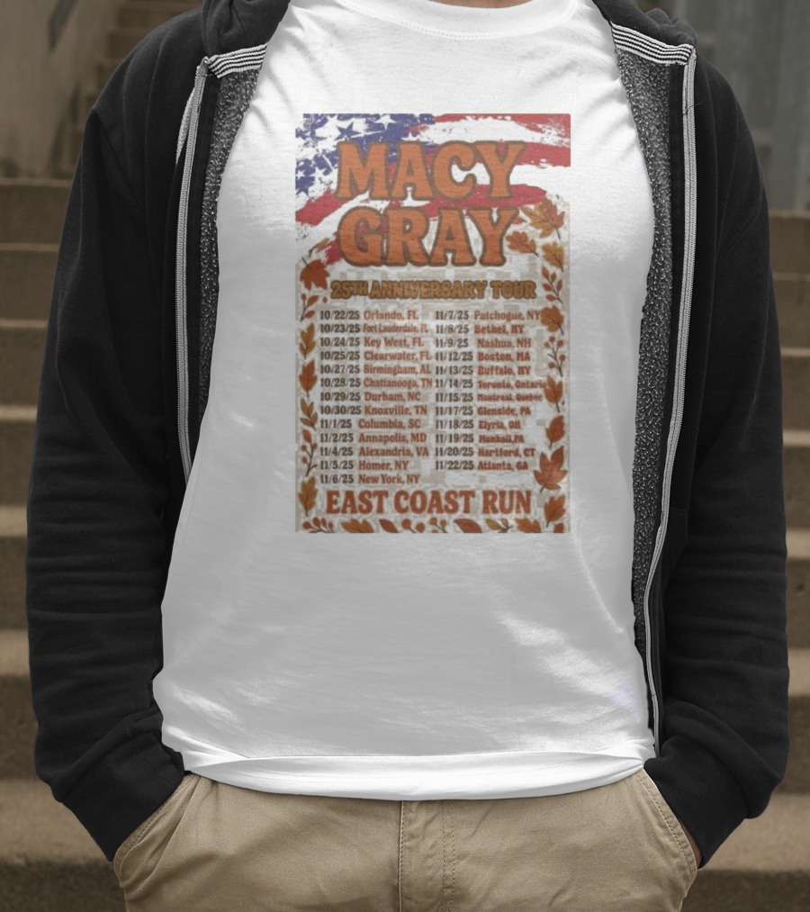 Macy Gray 25th Anniversary Tour 2025 East Coast Run Dates T-Shirt