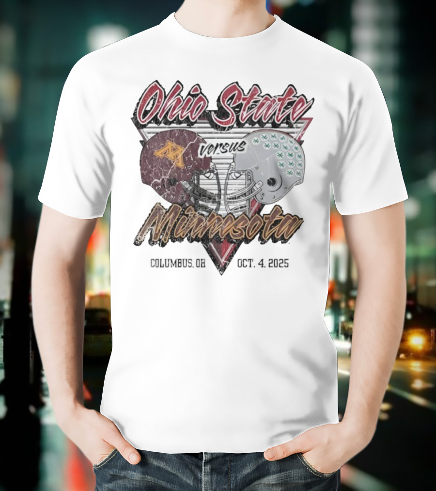 Ohio State Versus Minnesota Football 2025 Game Helmets T-Shirt