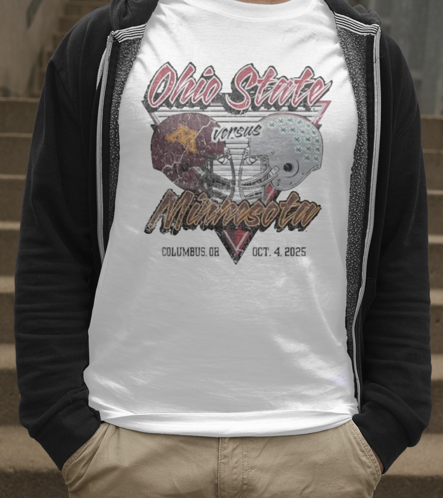 Ohio State Versus Minnesota Football 2025 Game Helmets T-Shirt