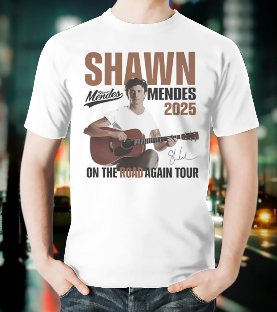 Shawn Mendes 2025 On The Road Again Tour Signature T-Shirt