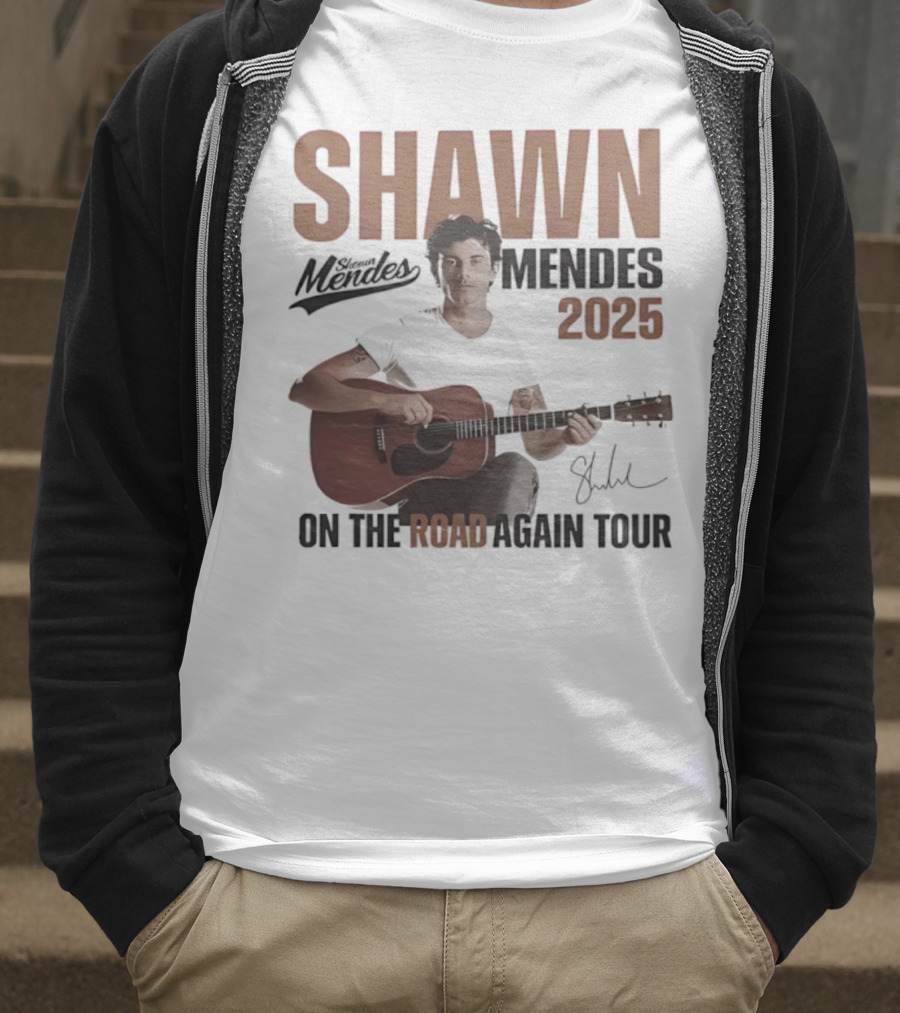 Shawn Mendes 2025 On The Road Again Tour Signature T-Shirt