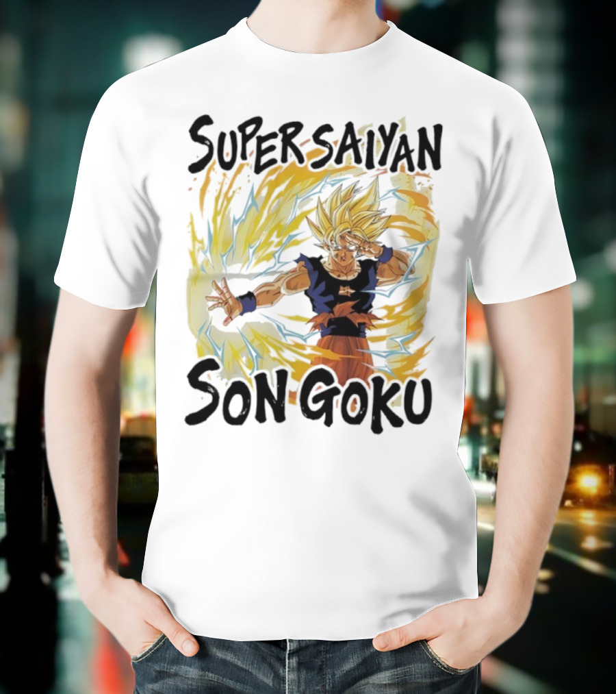 Super Saiyan Son Goku Dragon Ball Z Power Burst Aura Icon T-Shirt