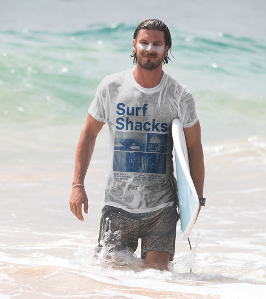 Surf Shacks Oct 25 2025 Venice CA Beach Surfboards Coastal Homes T-Shirt