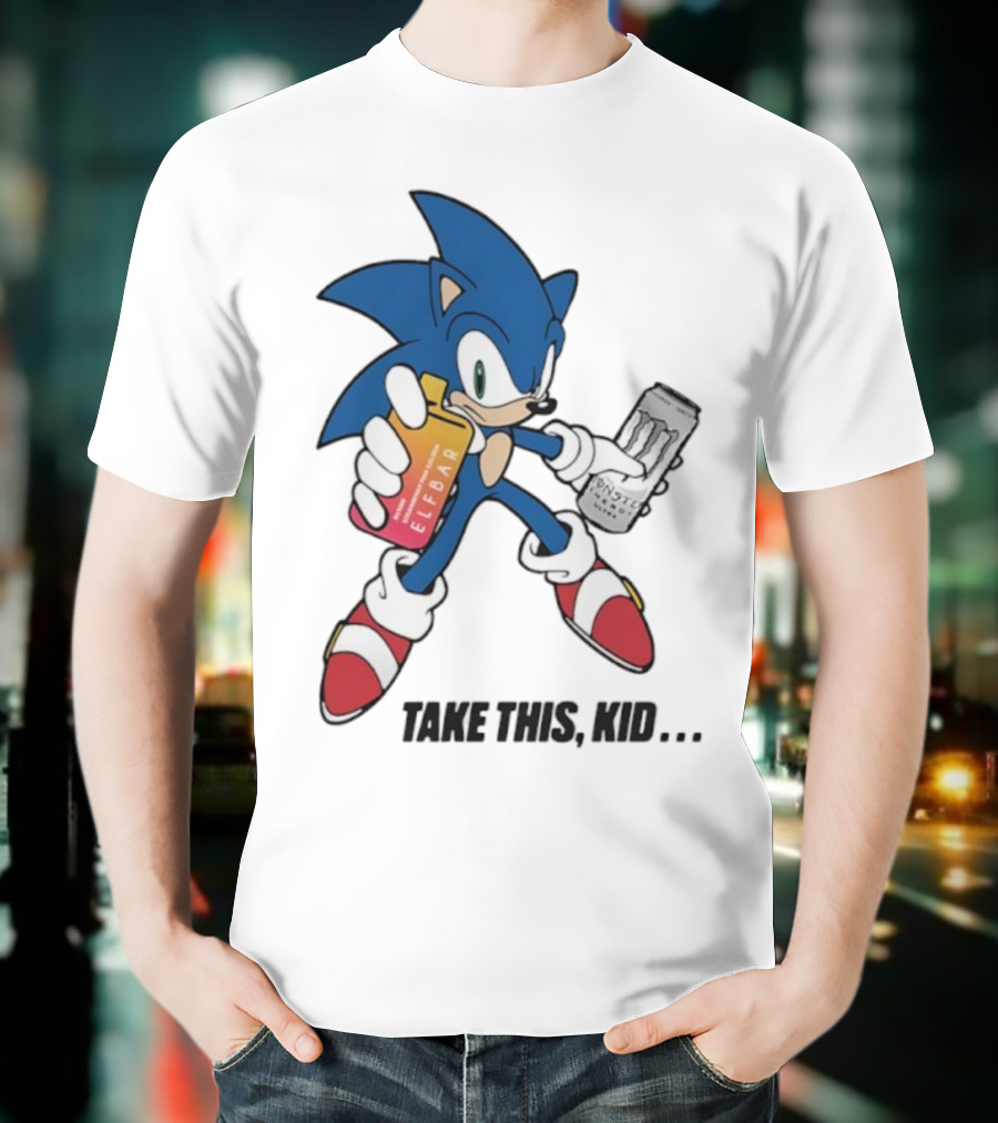 Take This Kid Sonic Hedgehog Elfbar Energy Can T-Shirt
