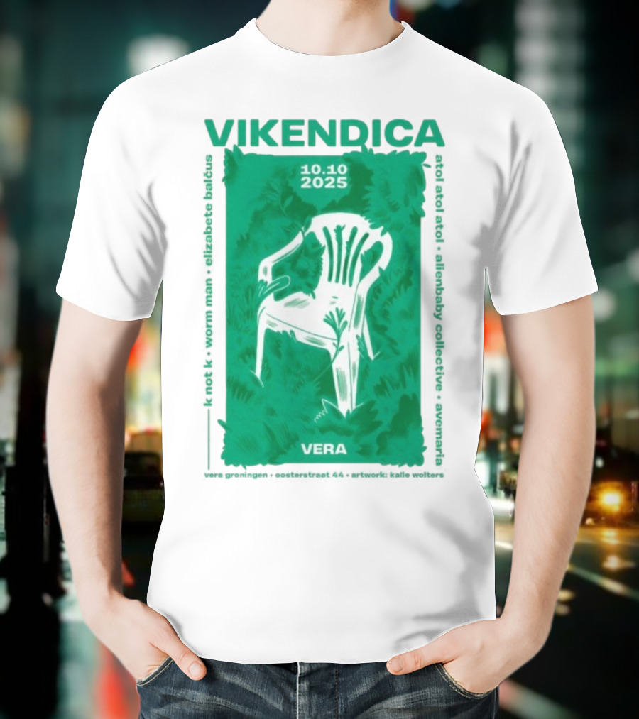 Vikendica 10.10.2025 Vera Chair Illustration In Greenery T-Shirt