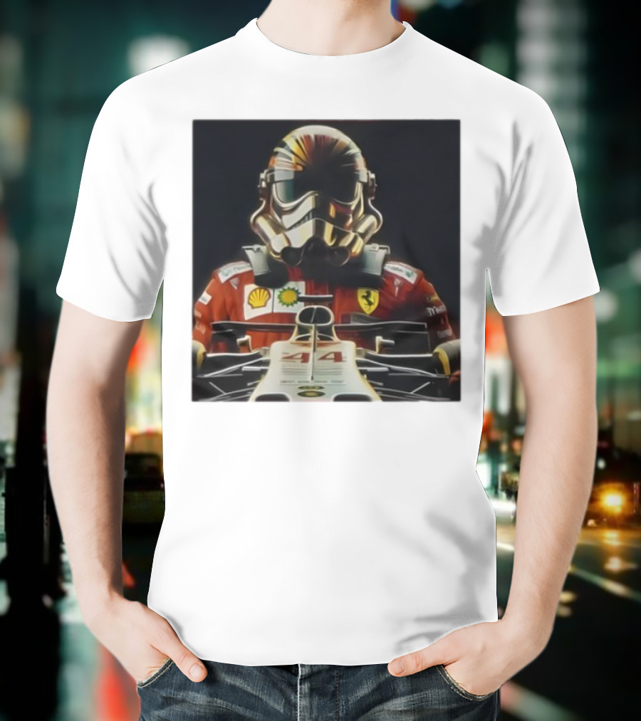 George Lucas Stormtrooper Formula 1 Ferrari Shell Petronas Mercedes Racing 44 T-Shirt